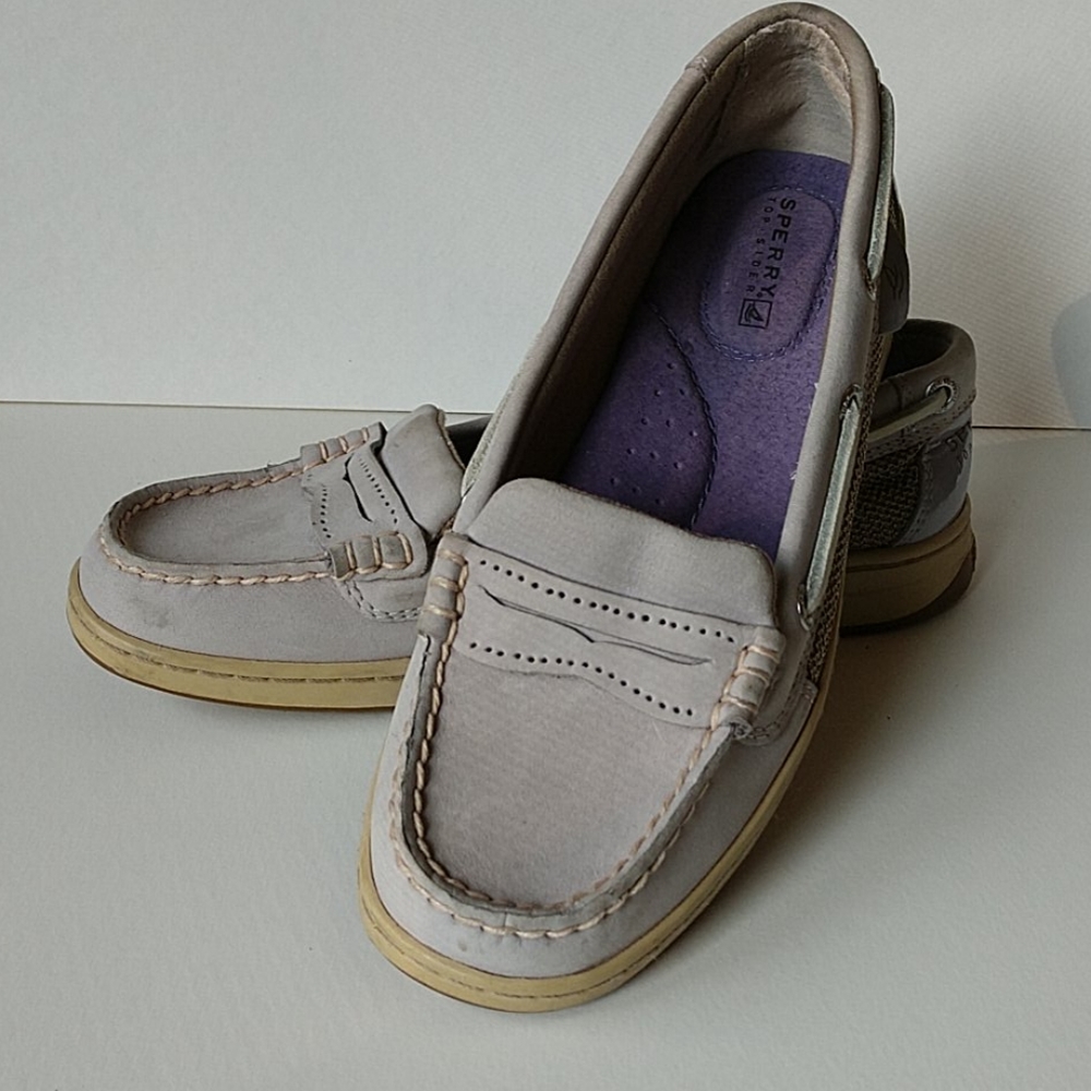 Sperry top siders purple and tan size 6